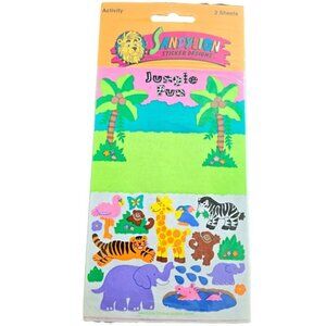 Vintage Sandy Lion Stickers JUNGLE FUN Zoo Animals 2 Sheets New In Package
